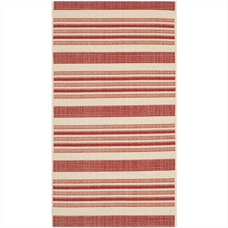Safavieh 2 Ft. X 3 Ft. -7 In. Small Rectangle Indoor-Outdoor Courtyard, Beige And Red, Power Loomed Rug CY7062-238A21-2